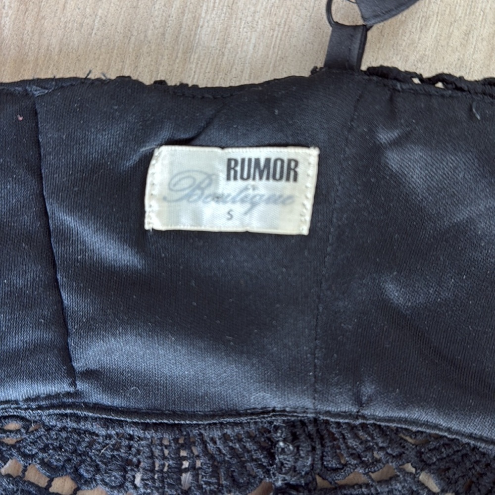 Rumor Boutique Black Lace Bralette Top - Picture 3 of 3